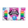 Graffiti Dual Tip Fabric Markers Neon 6 Pack