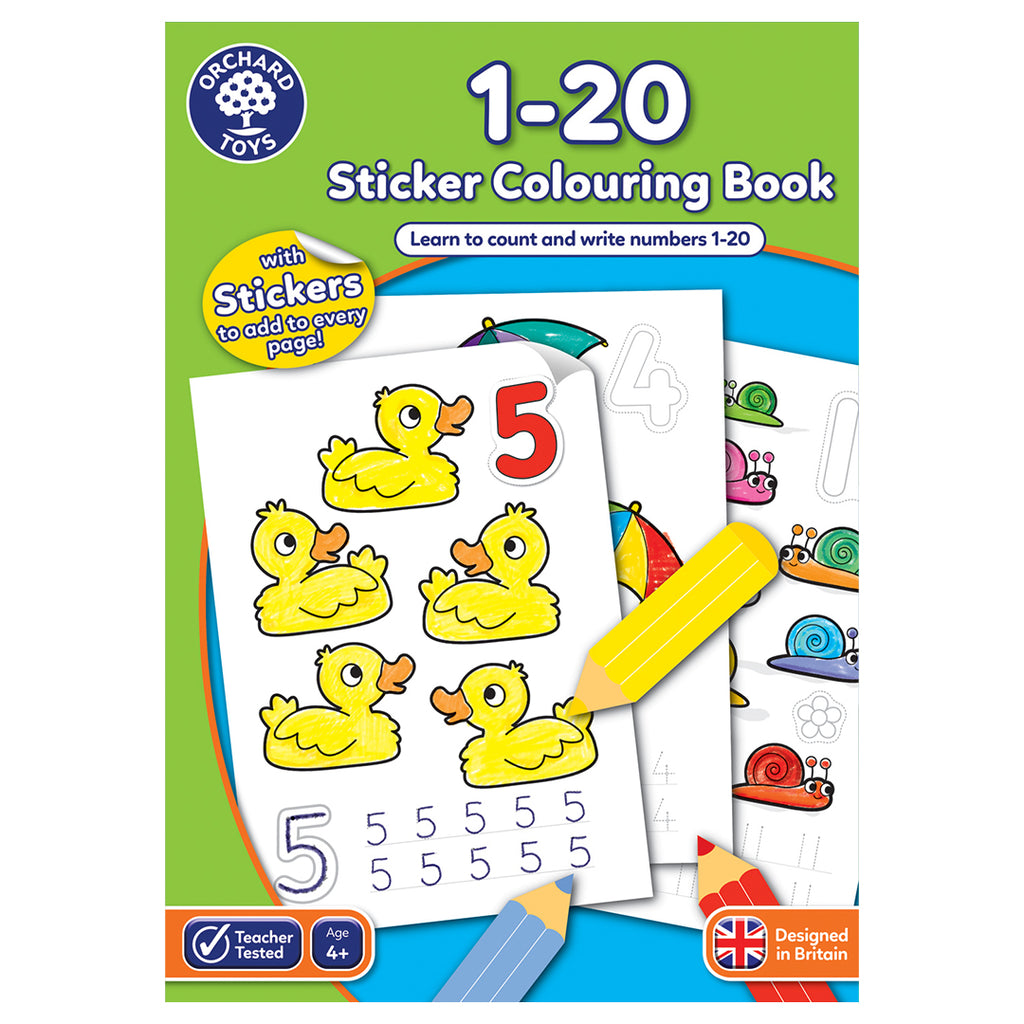 1-20 Sticker Colouring Book