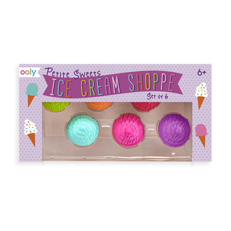 Petite Sweets Ice Cream Scented Erasers - Set of 6
