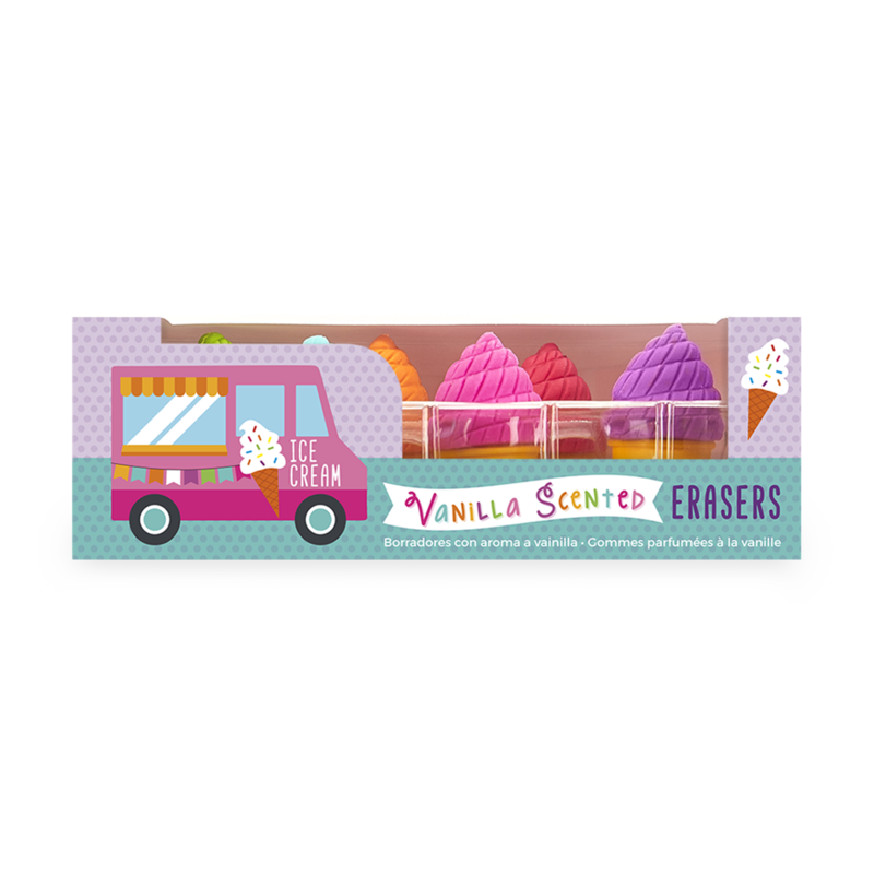 Petite Sweets Ice Cream Scented Erasers - Set of 6