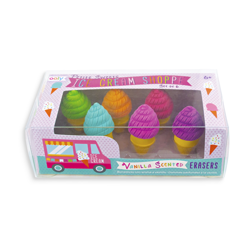 Petite Sweets Ice Cream Scented Erasers - Set of 6