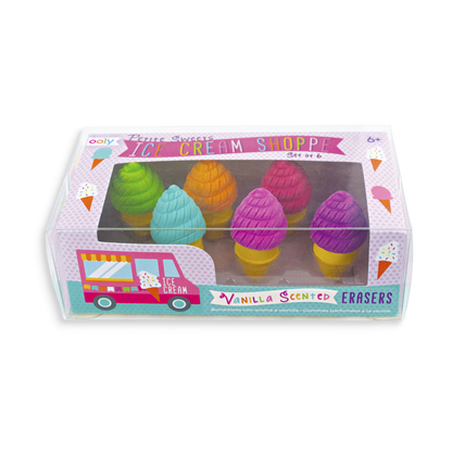 Petite Sweets Ice Cream Scented Erasers - Set of 6