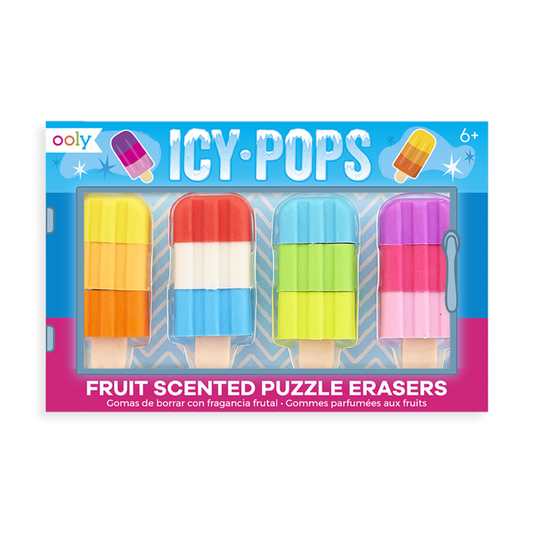Icy Pops Scented Puzzle Erasers - Set of 4