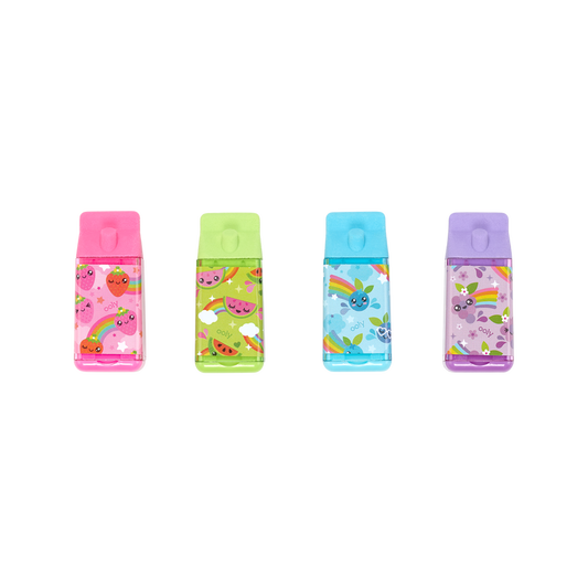 Lil' Juicy Box Scented Erasers + Sharpeners - Tub of 24