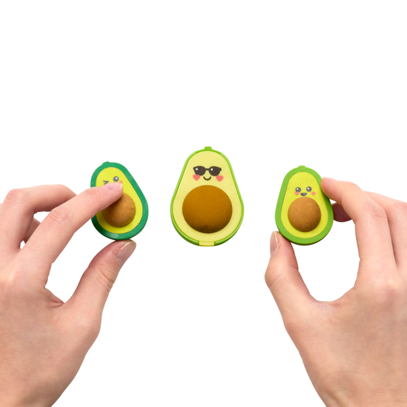 Avocado Love Eraser and Sharpener - set of 3