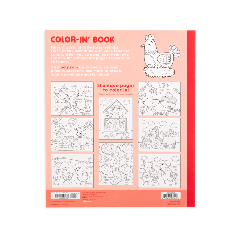 Color-in' Book: Little Farm Friends