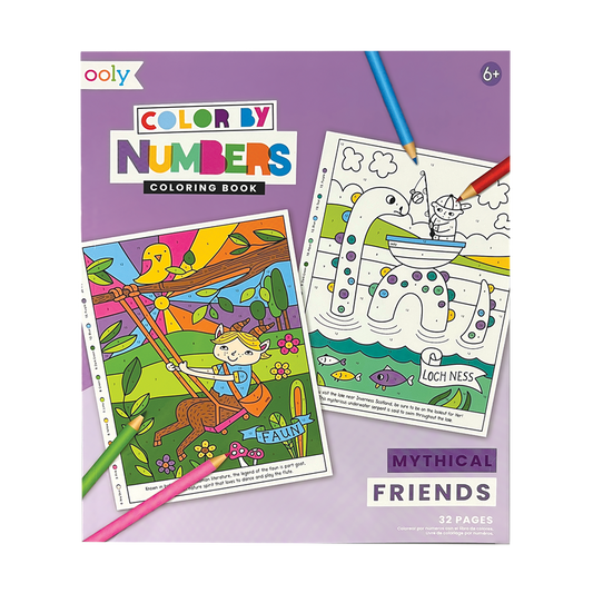 Color By Number Coloring Book-Mythical Friends