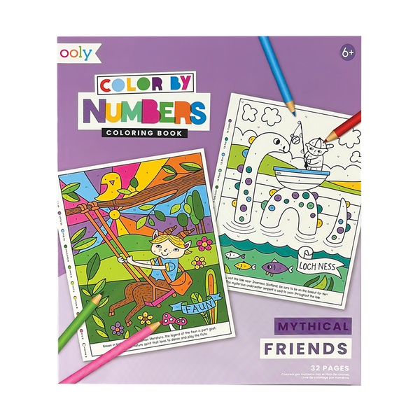 Color By Number Coloring Book-Mythical Friends