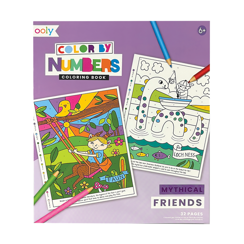 Color By Number Coloring Book-Mythical Friends