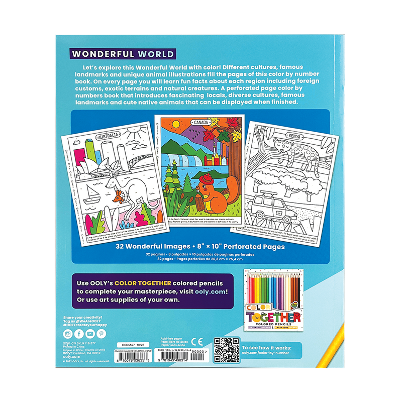 Color By Number Coloring Book-Wonderful World