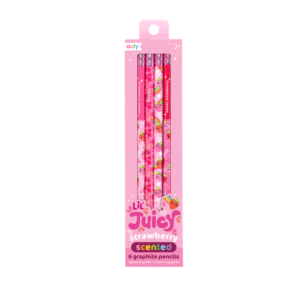 Lil Juicy Scented Graphite Pencils - Set of 6 - Strawberry