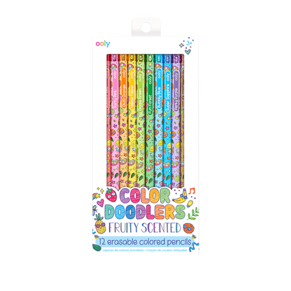 Color Doodlers Fruity Scented Erasable Color Pencils - Set of 12