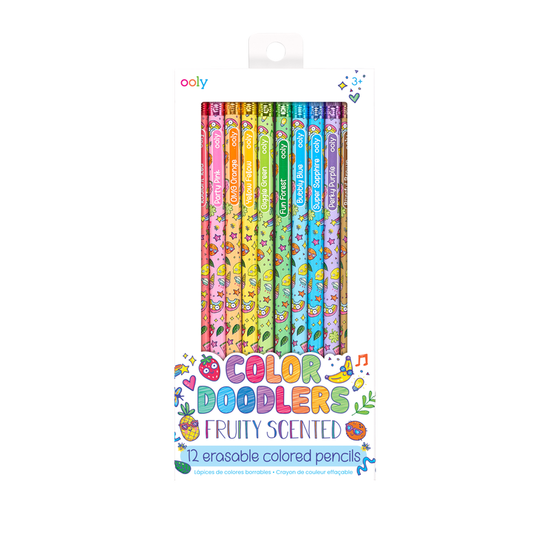 Color Doodlers Fruity Scented Erasable Color Pencils - Set of 12
