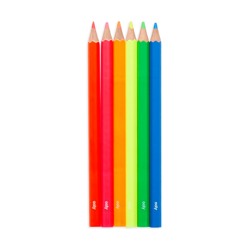 Jumbo Brights Neon Colored Pencils - Set of 6