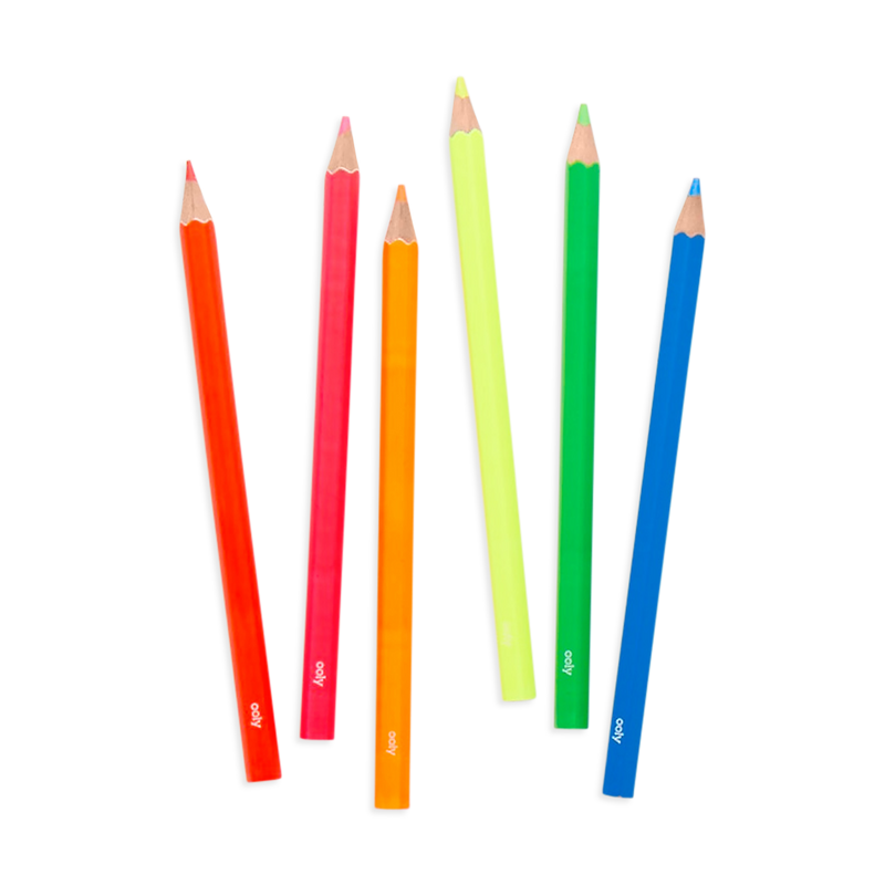 Jumbo Brights Neon Colored Pencils - Set of 6