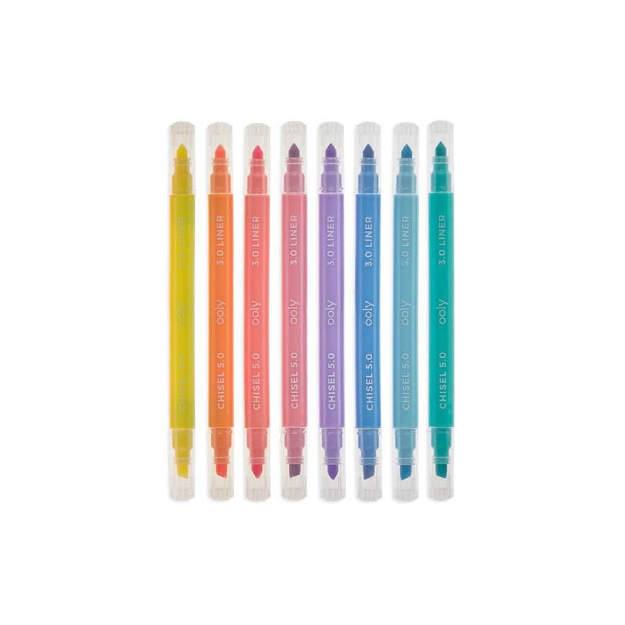 Pastel Liners Double Ended Markers - Set of 8