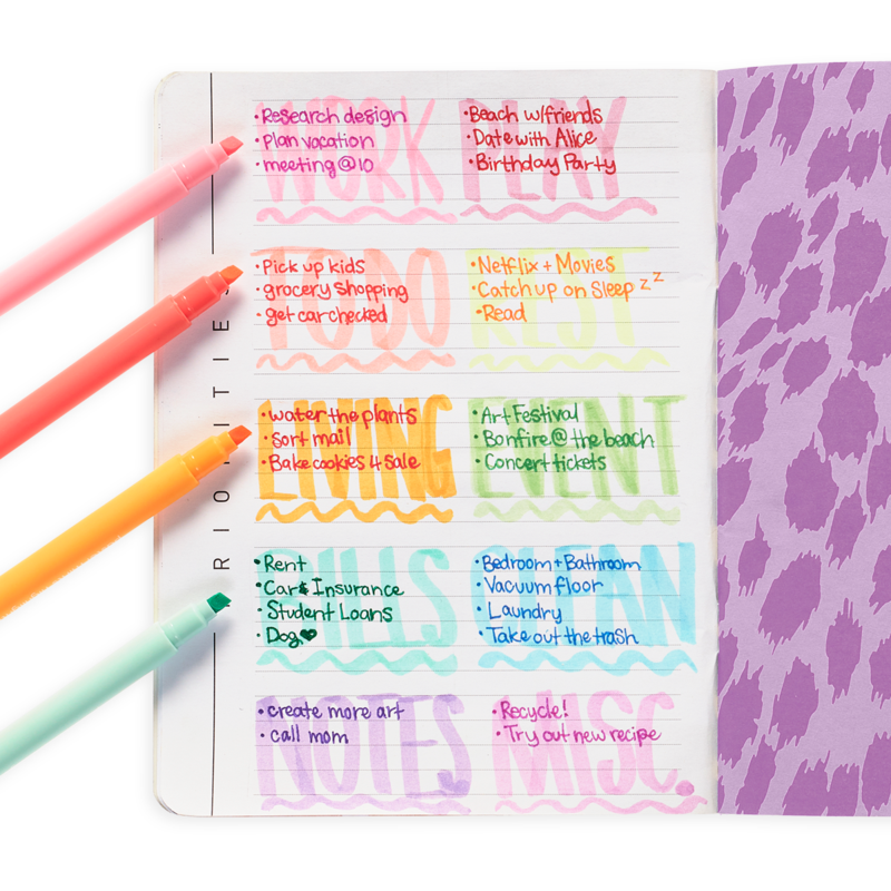 Pastel Mints Scented Flexitip Highlighters - Set of 10