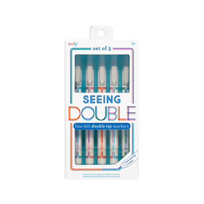 Seeing Double Fine Felt Double Tip Markers - Set of 5