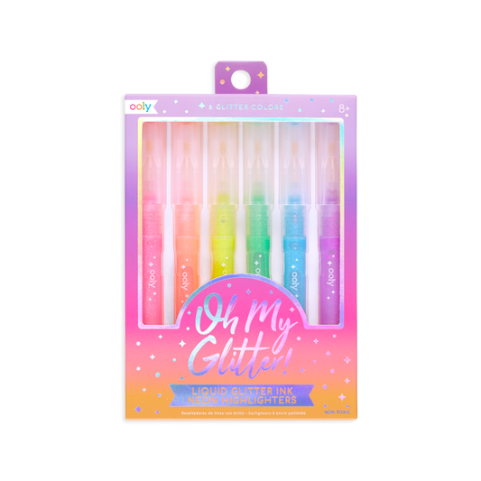 Oh My Glitter! Liquid Neon Glitter Highlighters - Set of 6