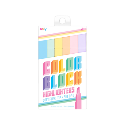 Color Block Highlighters - Set of 6