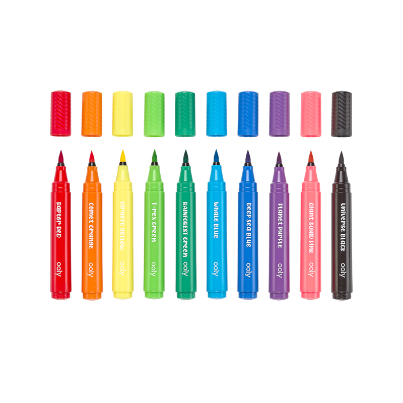 Big Bright Brush Markers - Set of 10