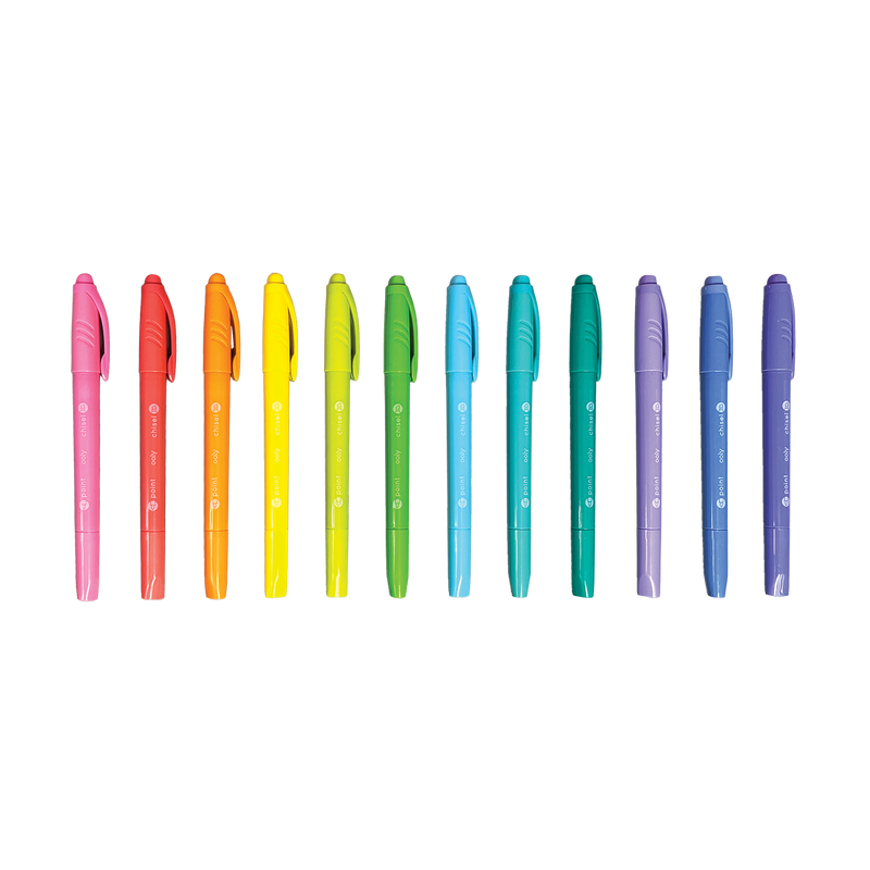 Pastel Hues Dual Tip Markers - Set of 12