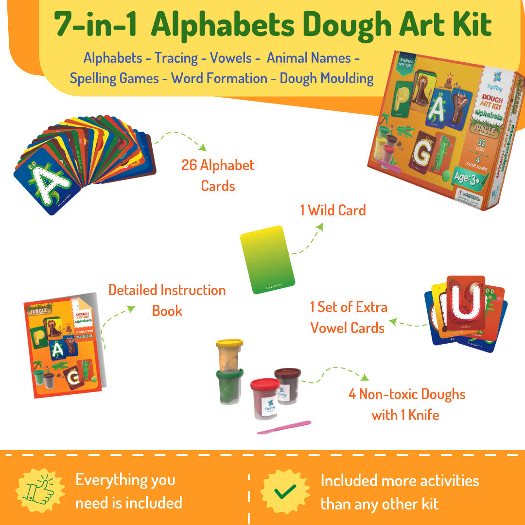 PepPlay Dough Art Kit - Alphabets Jungle Theme