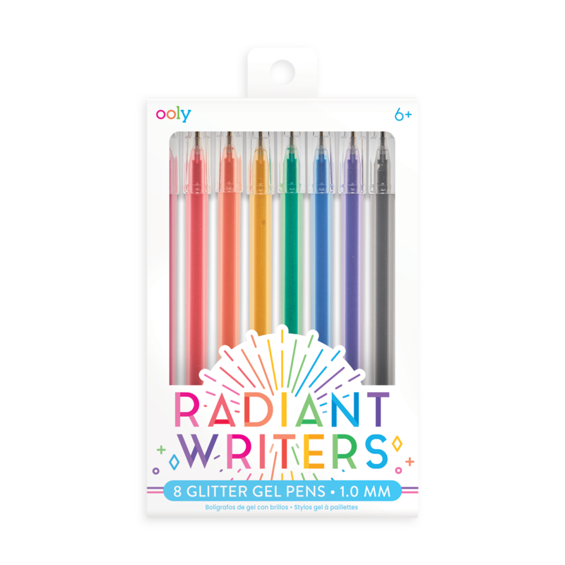 Radiant Writers Colored Glitter Gel Pens - Set of 8