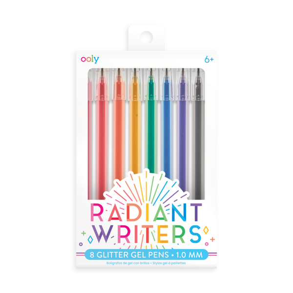 Radiant Writers Glitter Gel Pens - Set of 8