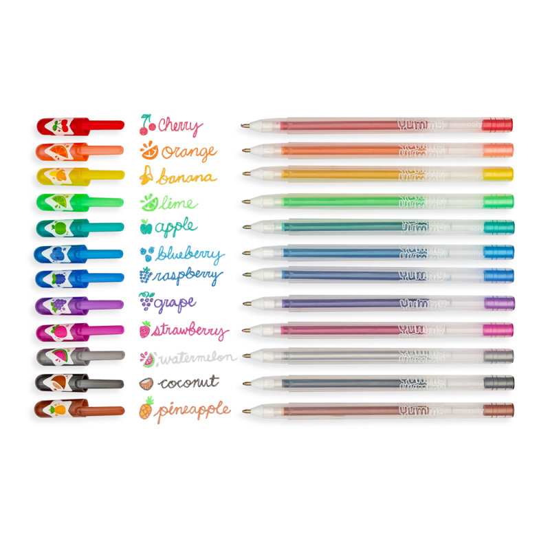 Yummy Yummy Scented Colored Glitter Gel Pens 2.0 - Set of 12