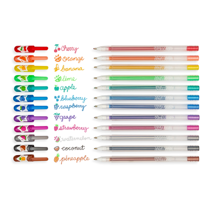 Yummy Yummy Scented Colored Glitter Gel Pens 2.0 - Set of 12