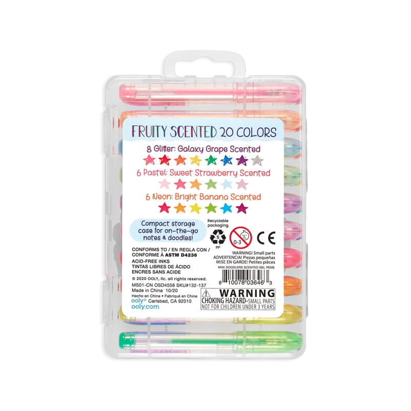 Mini Doodlers Fruity Scented Gel Pens - Set of 20