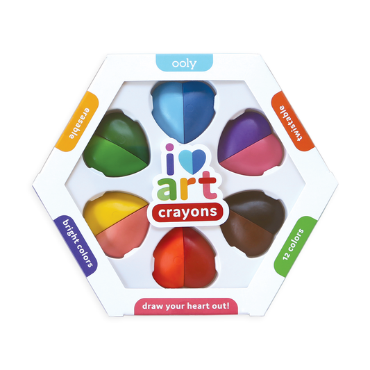 I Heart Art Erasable Crayons - Set of 6 / 12 Colours