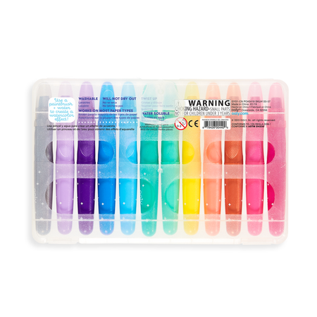 Rainbow Sparkle Metallic Watercolour Gel Crayons - Set of 12