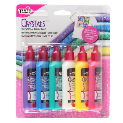 Crystals Dimensional Fabric Paint - 6 Pack