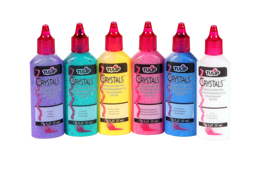 Crystals Dimensional Fabric Paint - 6 Pack