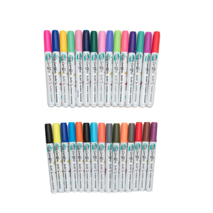 Graffiti Bullet Tip Rainbow Fabric Markers 30 Pack