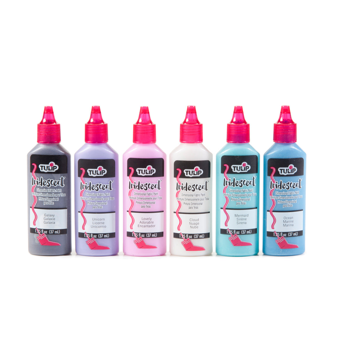 Iridescent Dimensional Fabric Paint - 6 Pack
