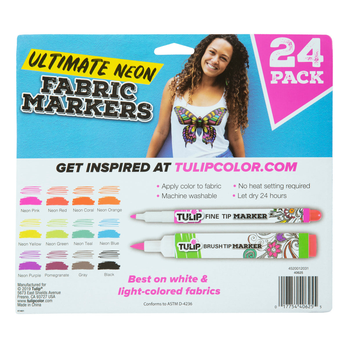 Ultimate Fabric Marker Neon 24 Pack