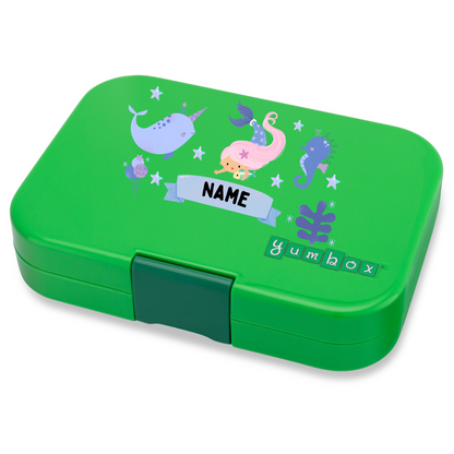 Yumbox 4 Section Panino- Bamboo Green Shark