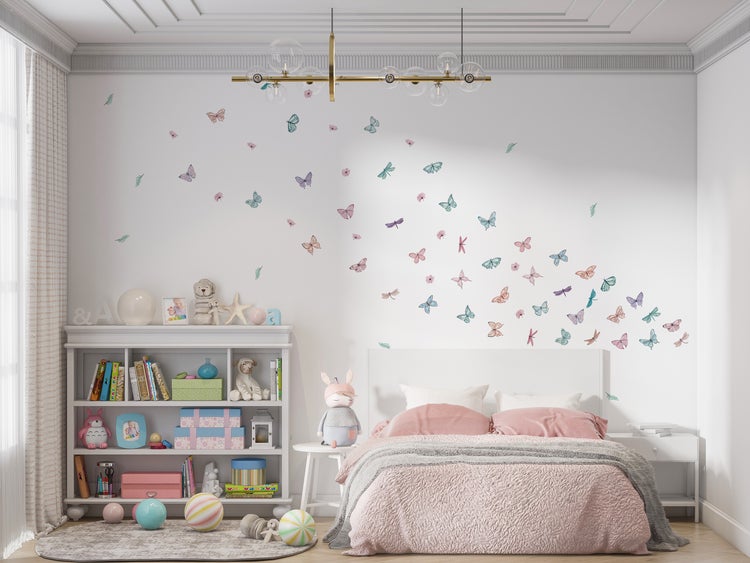 Watercolour Butterfly Reusable Wall Stickers