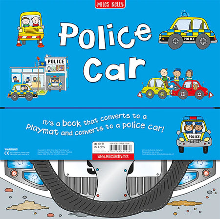 Convertible Police Car | Sit-in Car & Adventure Story Book & Play Mat for 3-6 years