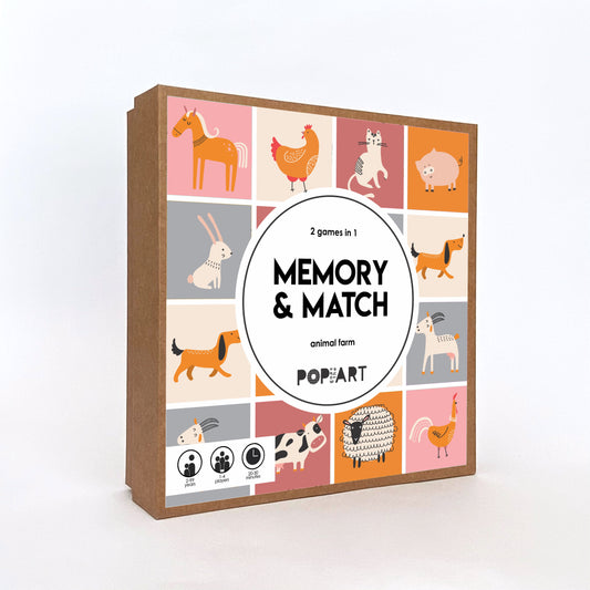Memory and Match Game - Farm Animals