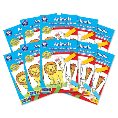 Animals Sticker Colouring Book (10 PACK)