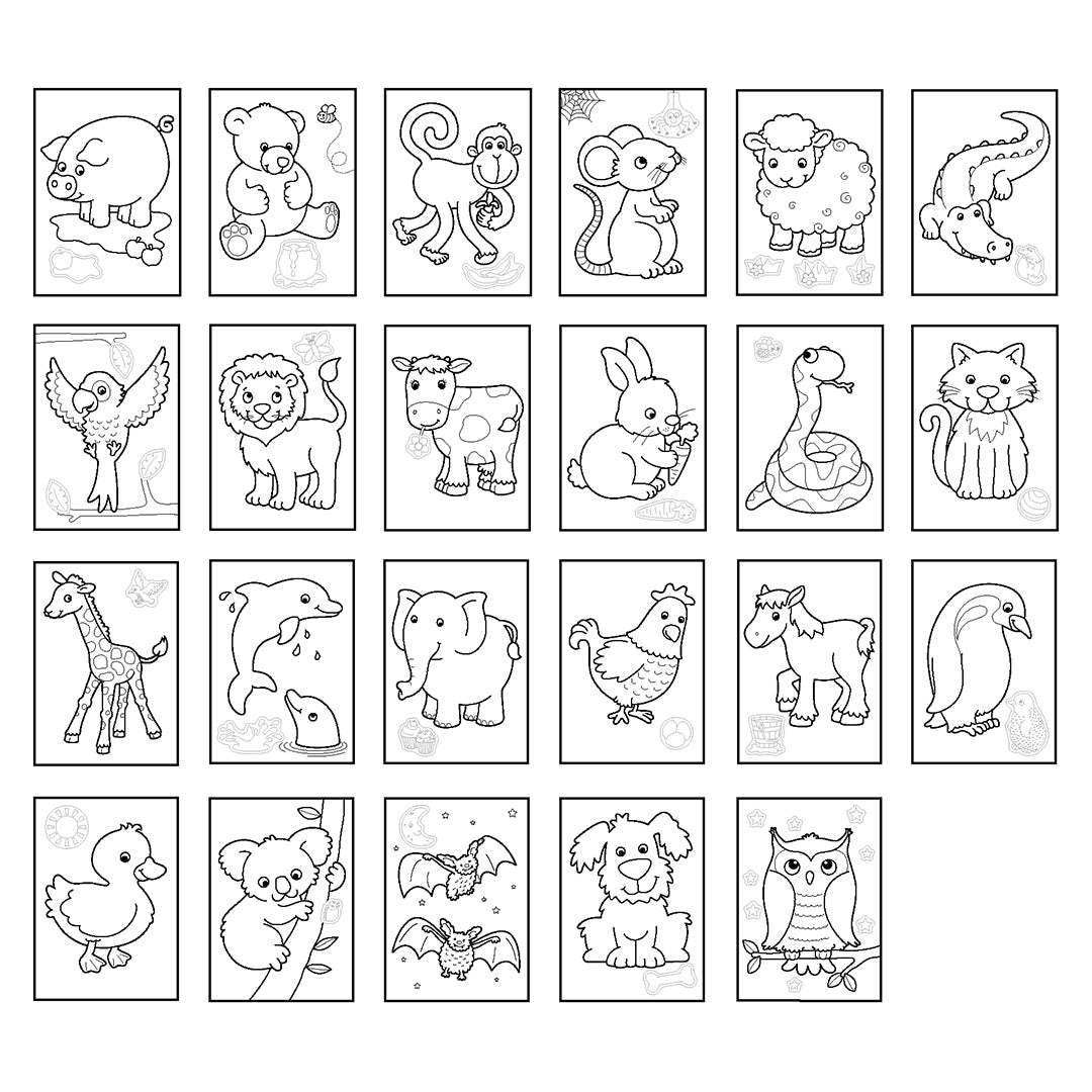 Animals Sticker Colouring Book (10 PACK)