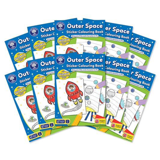 Outer Space Sticker Colouring Books (10 PACK)