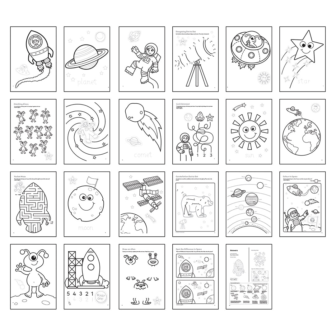 Outer Space Sticker Colouring Books (10 PACK)