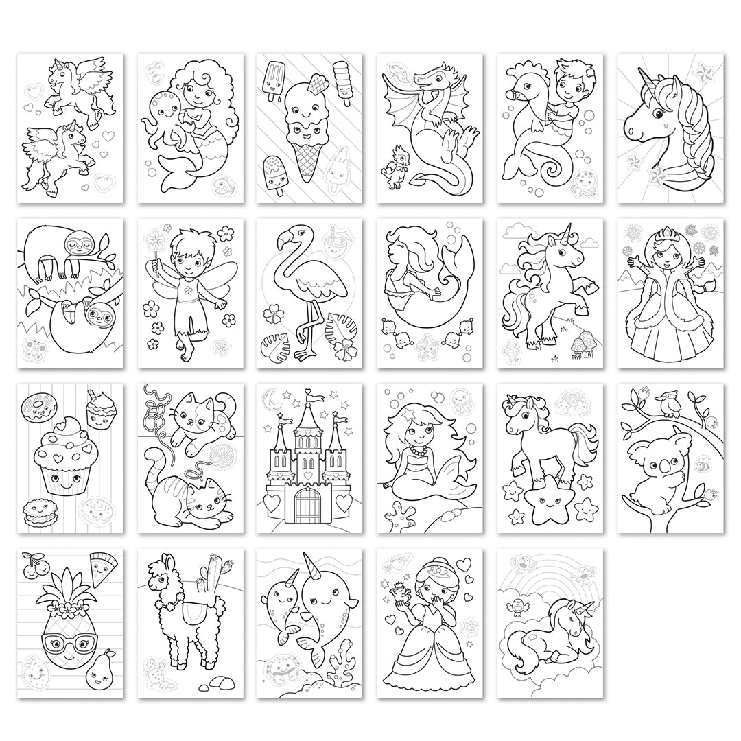 Unicorns, Mermaids and more! Sticker Colouring Books (10 PACK)