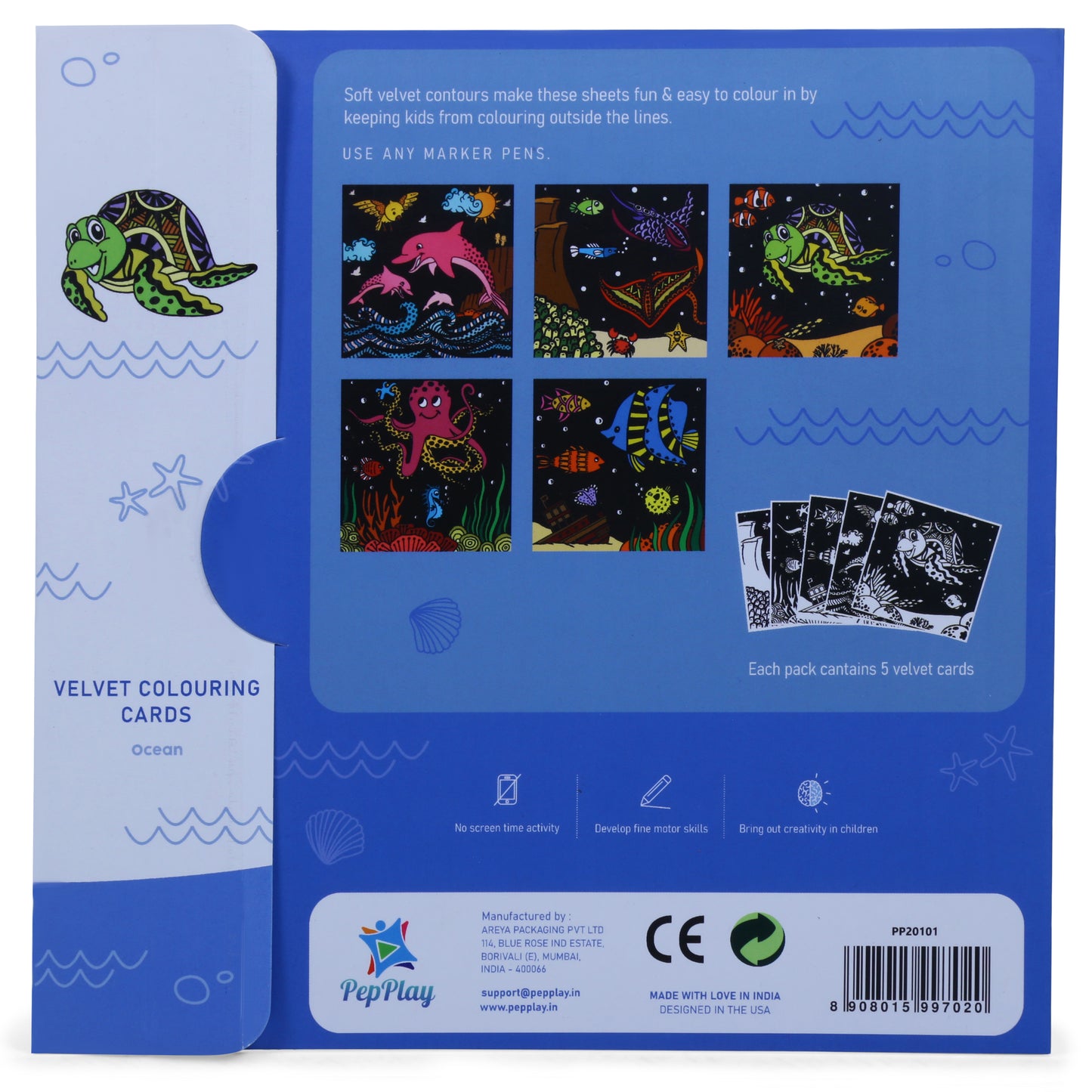 PepPlay Velvet Coloring Cards - Ocean