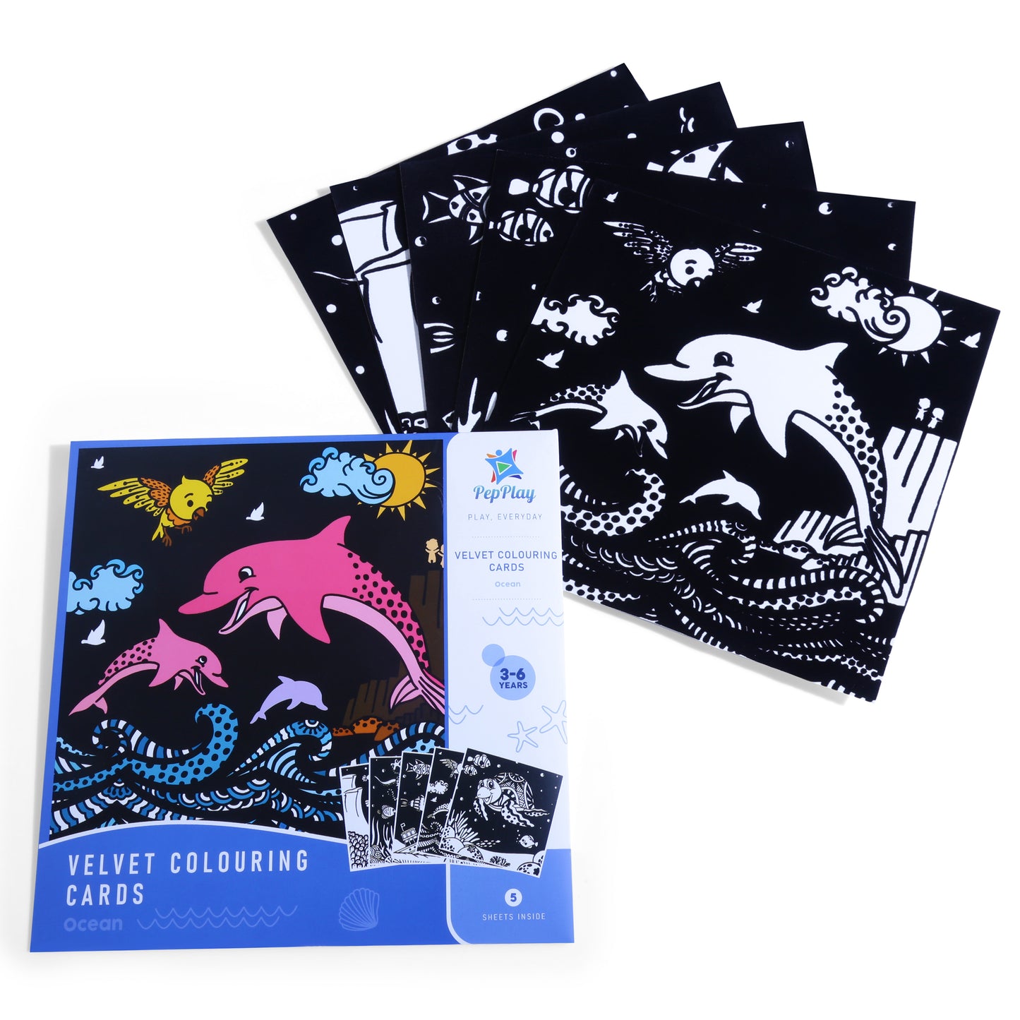 PepPlay Velvet Coloring Cards - Ocean